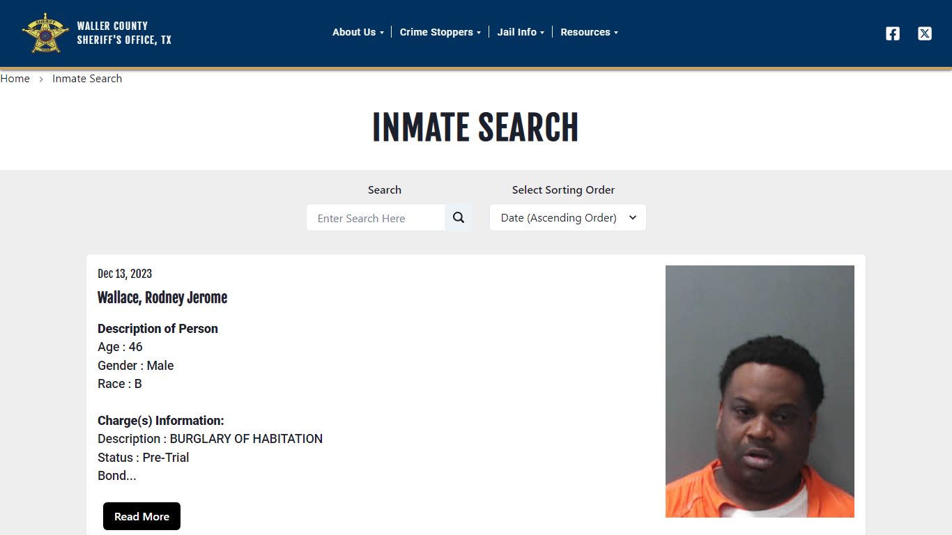 Waller County Sheriff Office Website