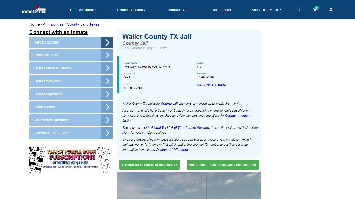 Waller County TX Jail - Inmate Locator - Hempstead, TX